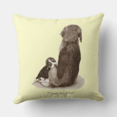 かわいいビーグルの子犬の赤ちゃんママ犬 クッション (裏面)