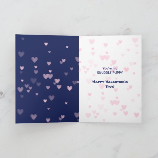 かわいいビーグルの子犬バレンタイン シーズンカード (内部)