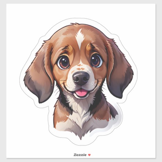 かわいいビーグルの子犬 シール (シート)