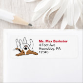 かわいいビーグルの漫画の犬差出人住所 ラベル (インサイチュ)