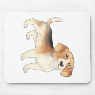 かわいいビーグルの犬の絵 マウスパッド
