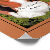 かわいいビーグルの面白い遠吠え ポスター (角)