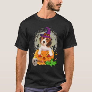 かわいいビーグルウィッチパンプキンハロウィンドッグ恋人 Tシャツ