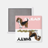 かわいいビーグルクリーン汚い食洗機磁石 マグネット (正面/裏面)