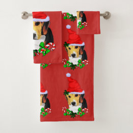 かわいいビーグルサンタクリスマス バスタオルセット