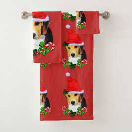 かわいいビーグルサンタクリスマス バスタオルセット