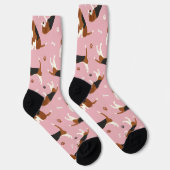 かわいいビーグルズポーズピンク ソックス (右)