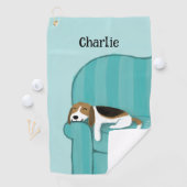 かわいいビーグルドッグラブカスタムー ゴルフタオル (インサイチュ)