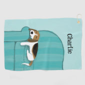 かわいいビーグルドッグラブカスタムー ゴルフタオル (横)