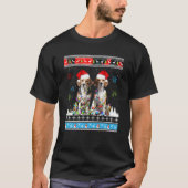 かわいいビーグルドトナカイのクリスマス醜いクリスマス汗 Tシャツ (正面)