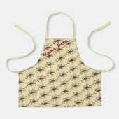 かわいいビーグルパピー赤いハート パーソナライズされた エプロン (正面)