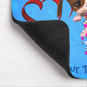 かわいいビーグルパピー赤いハート パーソナライズされた マウスパッド (コーナー)