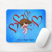 かわいいビーグルパピー赤いハート パーソナライズされた マウスパッド (マウス)