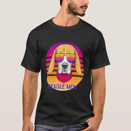 かわいいビーグルママ 犬 ヘッド 母の日 Tシャツ (正面)