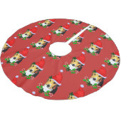 かわいいビーグルメリークリスマス ブラッシュドポリエステルツリースカート (アングル)