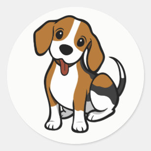 かわいいビーグルラバービーグル犬のキャラクター愛好者 ラウンドシール