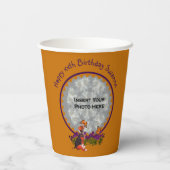 かわいいビーグル子犬の写真の誕生日パーティー 紙コップ (裏面)