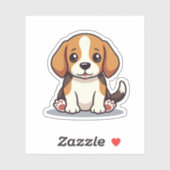 かわいいビーグル子犬ステッカー – 大きな目 シール (シート)