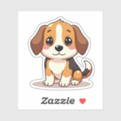 かわいいビーグル子犬ステッカー – 大きな目 シール (シート)