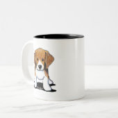 かわいいビーグル子犬 ツートーンマグカップ (正面左)