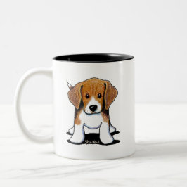 かわいいビーグル子犬 ツートーンマグカップ