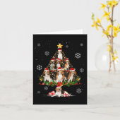 かわいいビーグル愛犬家クリスマスツリーライトクリスマス カード (黄色い花)