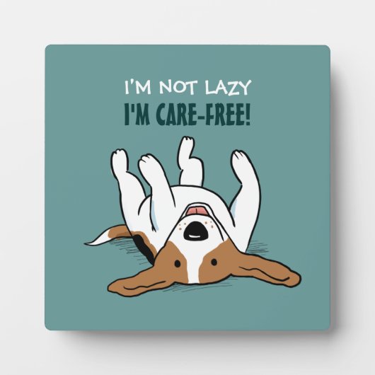 かわいいビーグル漫画カスタム犬と文字 フォトプラーク (正面)