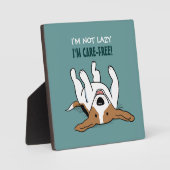 かわいいビーグル漫画カスタム犬と文字 フォトプラーク (正面)