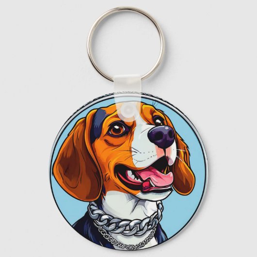 🐶 かわいいビーグル犬のギフト 🐶 キーホルダー (正面)