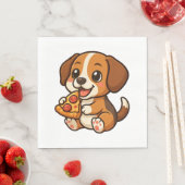 かわいいビーグル犬のピザ愛好家の漫画 スタンダードランチョンナプキン (インサイチュ)