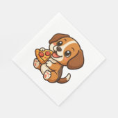 かわいいビーグル犬のピザ愛好家の漫画 スタンダードランチョンナプキン (角)