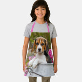 かわいいビーグル犬の子犬のミルク入り花瓶 – エプロン (インサイチュ)