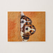 かわいいビーグル犬の子犬 ジグソーパズル (横)