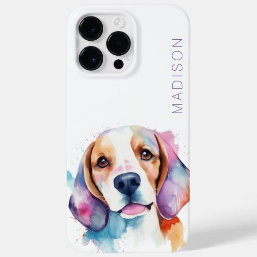 かわいいビーグル犬の恋人の水色 Case-Mate iPhoneケース (裏面)