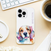 かわいいビーグル犬の恋人の水色 Case-Mate iPhoneケース