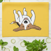 かわいいビーグル犬の漫画犬の愛らしい動物愛好家 キッチンタオル (折り畳み)