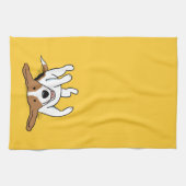 かわいいビーグル犬の漫画犬の愛らしい動物愛好家 キッチンタオル (横)