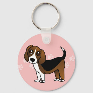 かわいいビーグル犬の漫画犬 キーホルダー