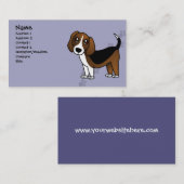 かわいいビーグル犬の漫画犬 名刺 (正面/裏面)