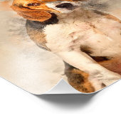 かわいいビーグル犬の贈り物 |動物最高のの装飾 フォトプリント            (角)