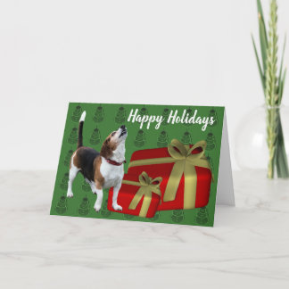 かわいいビーグル犬クリスマスホリデーカード シーズンカード