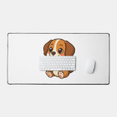 かわいいビーグル犬ピザピザ愛好家キャラクター デスクマット (キーボード&マウス)