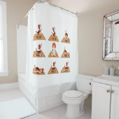 かわいいビーグル犬ヨガアサナのポーズ シャワーカーテン (インサイチュ)