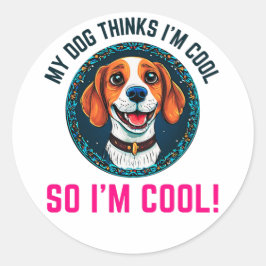 かわいいビーグル犬 ラウンドシール