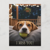 かわいいビーグル犬 寂しいよ ポストカード (正面)