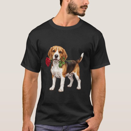 かわいいビーグル犬 Tシャツ (正面)