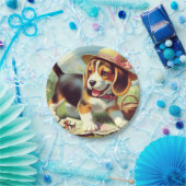 かわいいビーグル絵画パピー ペーパープレート (パーティー)