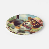 かわいいビーグル絵画パピー ペーパープレート (アングル)