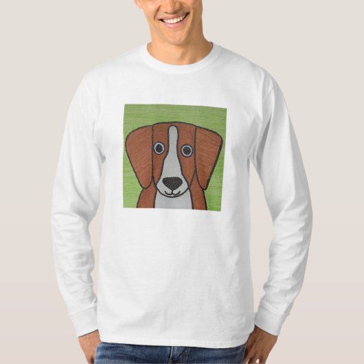 かわいいビーグル長袖Tシャツ Tシャツ (正面)