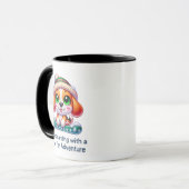 かわいいビーグル雪だるまウィンタースポーツ マグカップ (正面左)